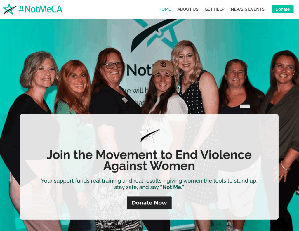 Screenshot of the NotMeCA.org website